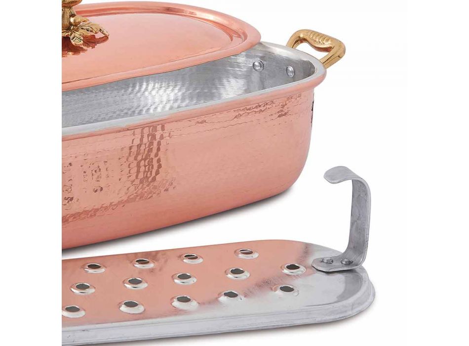 Pentole Agnelli ALCM111M28 Poêle En Cuivre Martelé étamé à La Main Avec