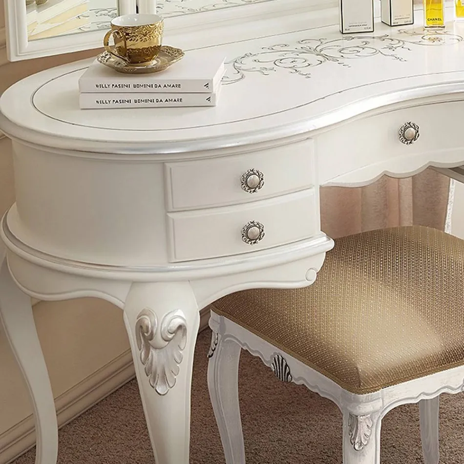 Peigne de maquillage classique en bois avec miroir Made in Italy - Cambrige Viadurini