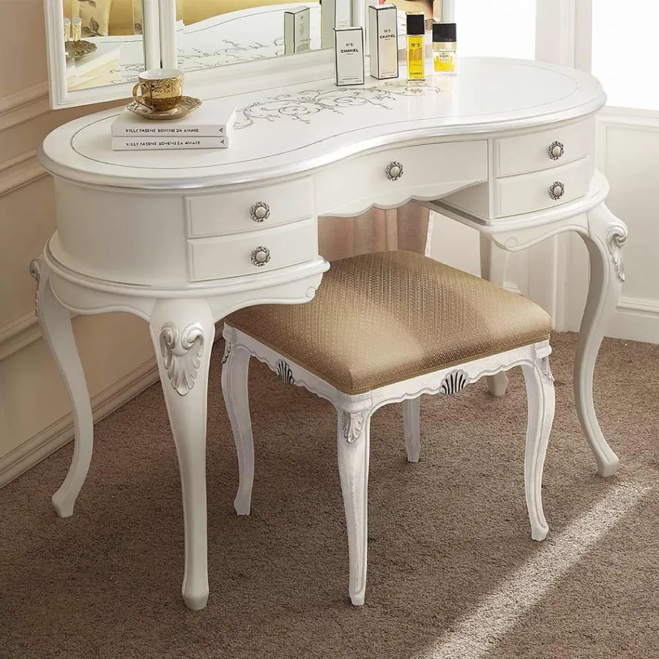 Peigne de maquillage classique en bois avec miroir Made in Italy - Cambrige Viadurini