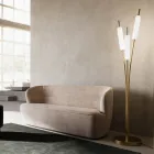 Lampadaire 3 Lumières en Laiton et Verre Design Moderne et Élégant - Typha par Il Fanale Viadurini