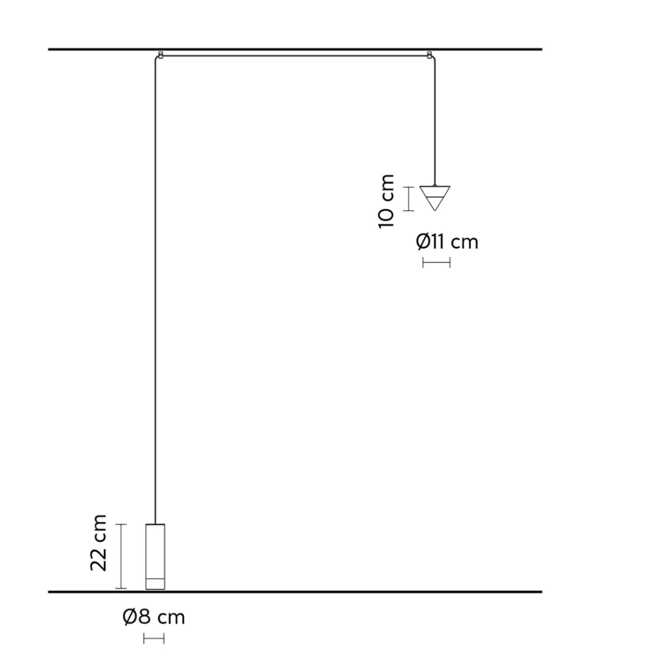 Lampadaire Wire en aluminium noir et cône au design minimaliste - Mercado Viadurini