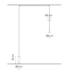 Lampadaire en aluminium noir et design minimaliste à double cône - Mercado Viadurini