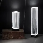 Lampadaire Led en Cristal Acrylique Satiné Design Triptyque - Crystol Viadurini