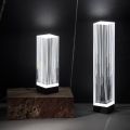 Lampe de Table Led en Cristal Acrylique Satiné Design Triptyque - Crystol
