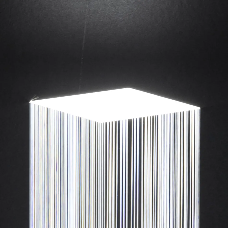 Lampadaire Led en Cristal Acrylique Satiné Design Triptyque - Crystol Viadurini