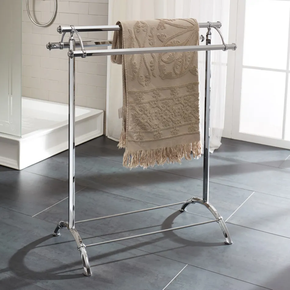 Porte-serviettes de salle de bain vintage en laiton fabriqué en Italie – Aristide Viadurini