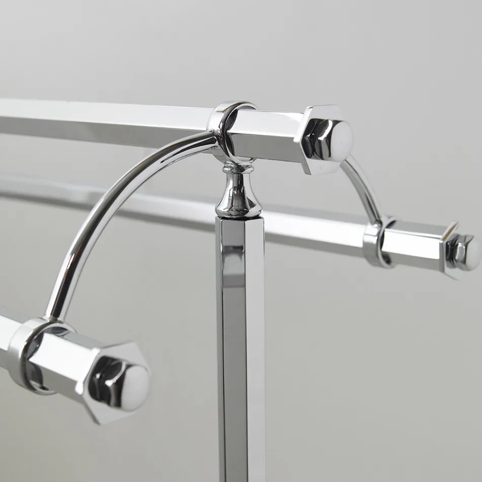 Porte-serviettes de salle de bain vintage en laiton fabriqué en Italie - Aristide Viadurini