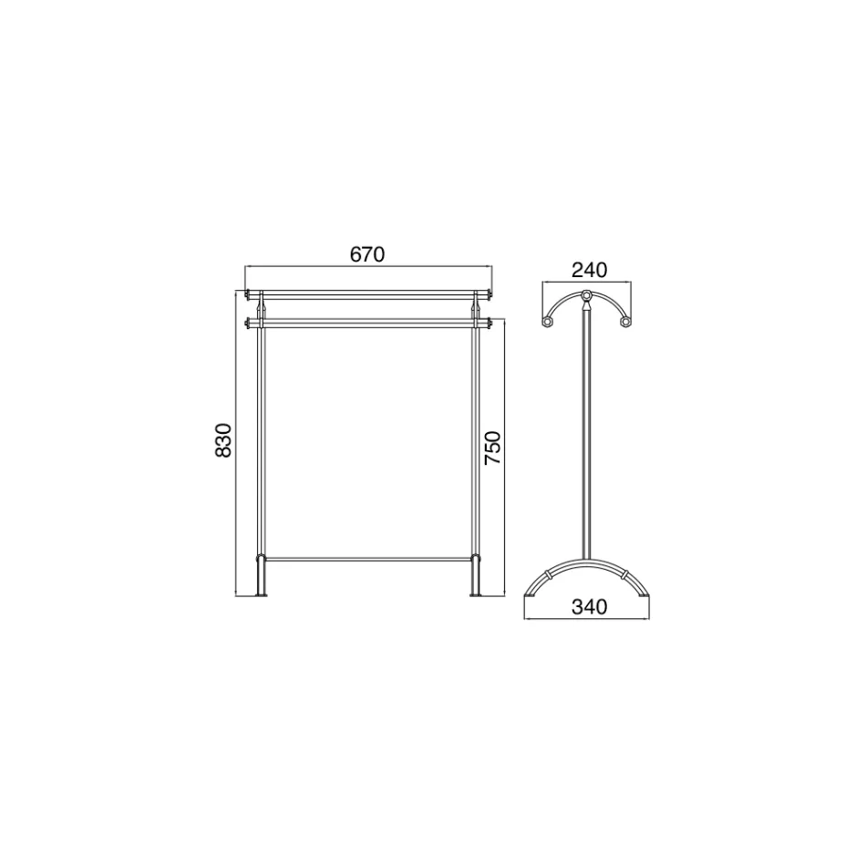 Porte-serviettes de bain vintage en laiton fabriqué en Italie - Aristide Viadurini