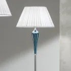 Lampadaire italien fait main classique en verre et métal avec abat-jour - Oliver Viadurini