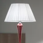Lampadaire italien fait main classique en verre et métal avec abat-jour - Oliver Viadurini