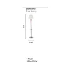 Lampadaire italien fait main classique en verre et métal avec abat-jour - Oliver Viadurini