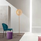 Lampadaire avec lumière LED en métal peint et verre grain ambré - Albizia Viadurini