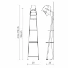 Lampadaire de salon en métal blanc ou noir mat avec étagères - Butler Viadurini