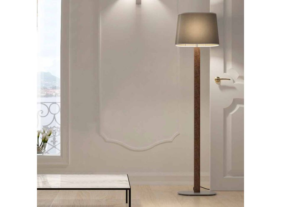 Lampadaire design moderne en métal avec abat-jour en tissu Made in Italy - Jump Viadurini