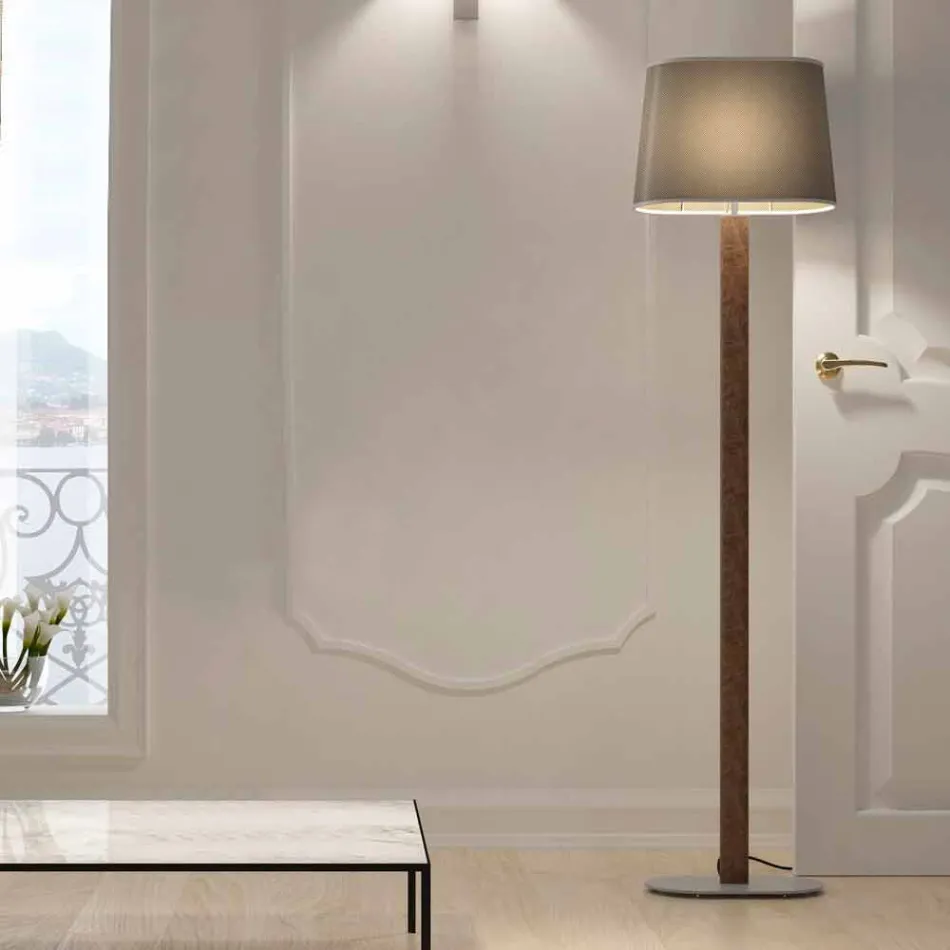 Lampadaire design moderne en métal avec abat-jour en tissu Made in Italy - Jump Viadurini