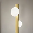 Lampadaire en aluminium avec verre soufflé blanc - Alma Viadurini