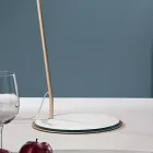 Lampadaire en métal avec abat-jour en PVC recouvert de tissu - Adriana Viadurini