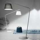 Lampadaire en métal avec abat-jour en PVC recouvert de tissu - Adriana Viadurini