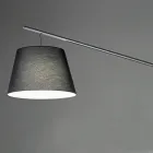 Lampadaire en métal avec abat-jour en PVC recouvert de tissu - Adriana Viadurini