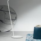 Lampadaire en métal avec abat-jour en PVC recouvert de tissu - Adriana Viadurini