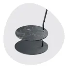 Lampadaire en métal avec abat-jour en PVC recouvert de tissu - Adriana Viadurini