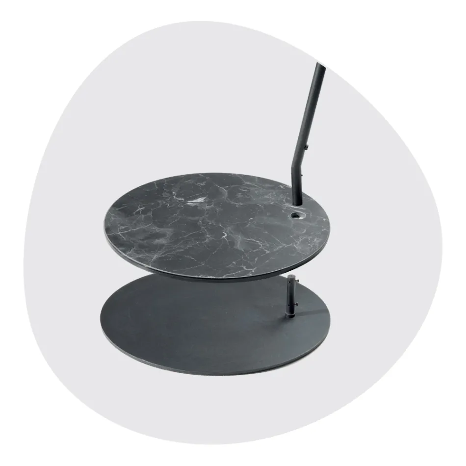 Lampadaire en métal avec abat-jour en PVC recouvert de tissu - Adriana Viadurini