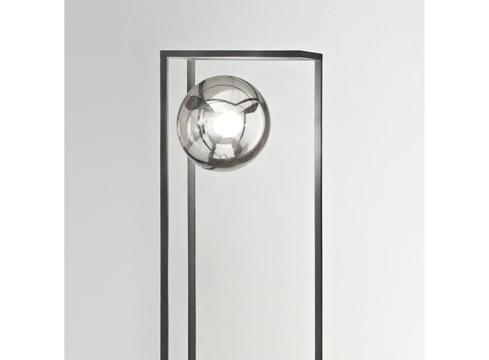 Lampadaire moderne en métal enduit de poudre et verre soufflé - Zenio Viadurini