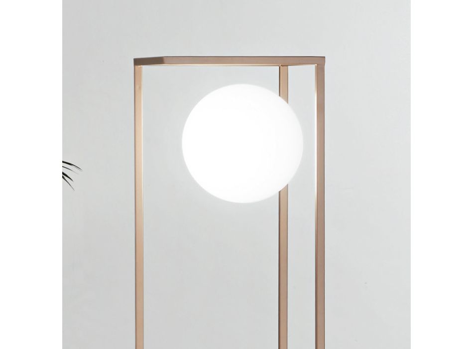 Lampadaire moderne en métal enduit de poudre et verre soufflé - Zenio Viadurini