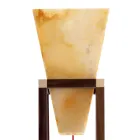 Lampadaire en onyx et bois de design Grilli York fait en Italie Viadurini