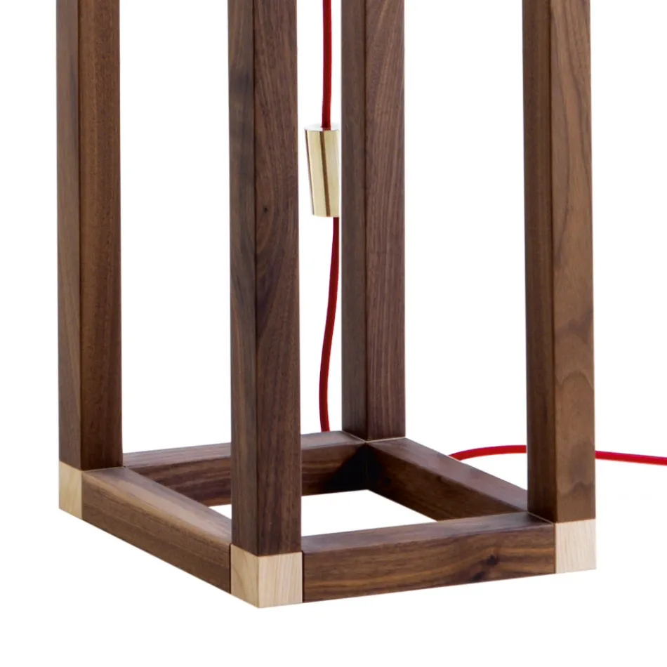 Lampadaire en onyx et bois de design Grilli York fait en Italie Viadurini