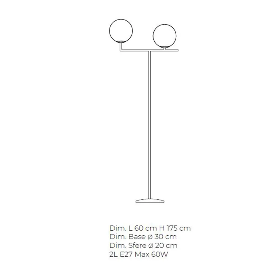 Lampadaire moderne en verre vénitien soufflé à la main - Snow Viadurini