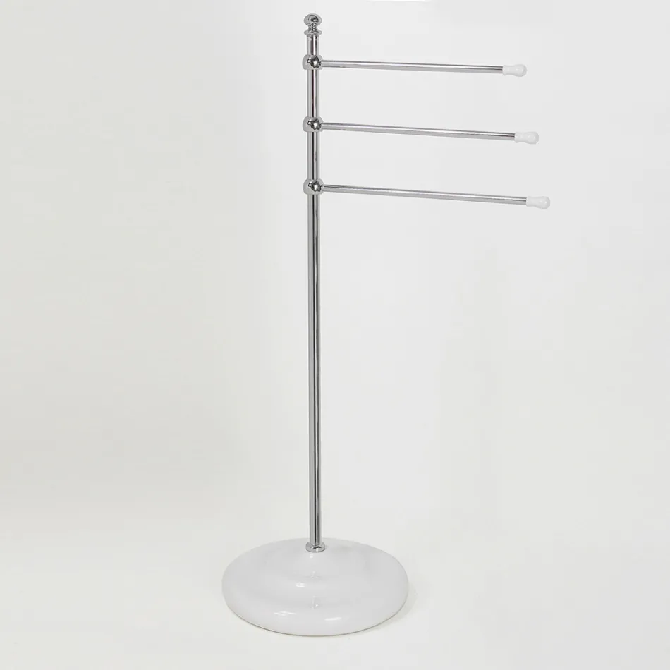 Porte-serviettes vintage à 3 bras en laiton et céramique - Lyon Viadurini