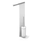 Porte Brosse WC sur Pied et Rouleau de Bain en Aluminium Blanc ou Noir - Alcade Viadurini