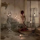 Lampadaire de salon 3 lumières de style minimaliste en métal blanc ou naturel - Style Viadurini