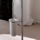 Lampadaire Terra vintage avec porte-papier et porte-brosse de toilette en laiton et céramique – Caen Viadurini