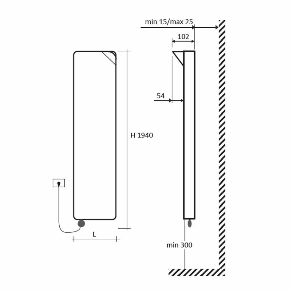 Plaque radiante électrique au design moderne jusqu'à 1000 W - Livre Viadurini