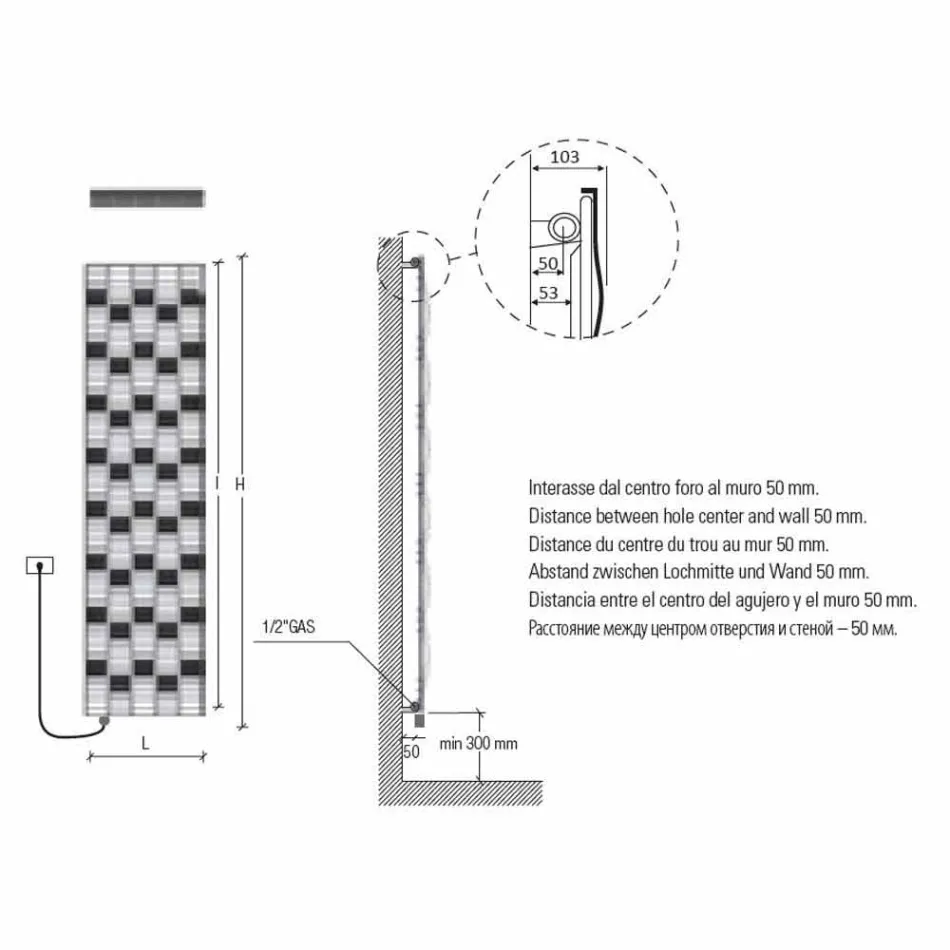 Plaque radiante électrique en acier à 5 barres jusqu'à 1000 watts - River Viadurini