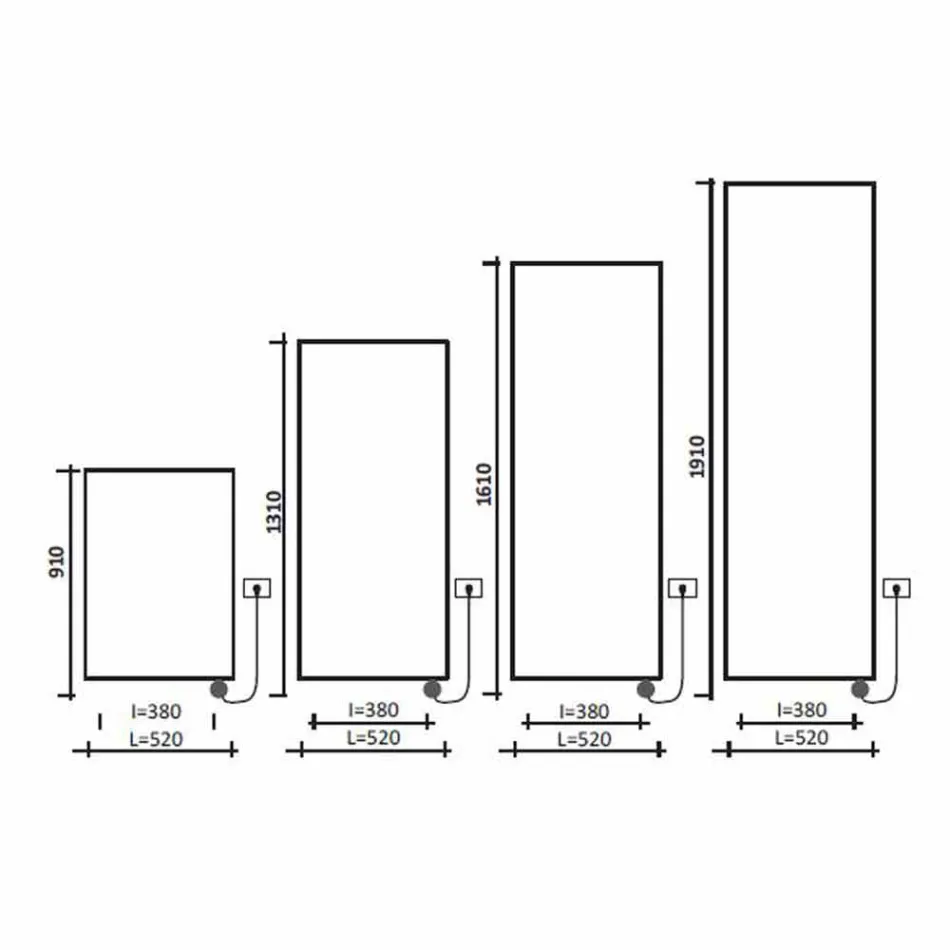 Radiateur mural moderne à plaques radiantes électriques jusqu'à 1000 W - plié Viadurini