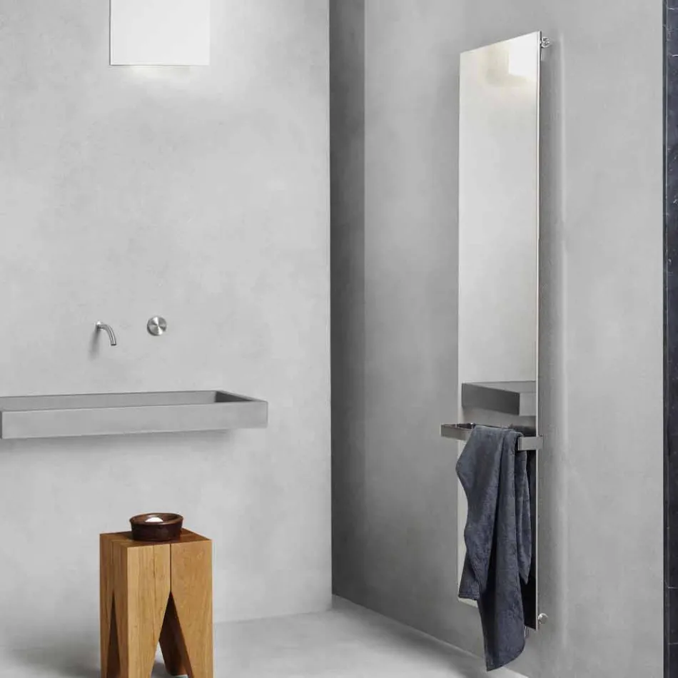 Plaque radiante électrique verticale en acier inoxydable Reflex Design 1000 W - Ice Viadurini
