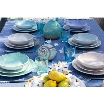 Assiettes colorées modernes 18 pièces Service de table complet à Gres - Creta