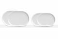 Assiettes de service ovales blanches au design moderne en porcelaine 4 pièces - Arctique