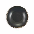 Ensemble de vaisselle moderne en plaques de grès noir et or 18 pièces - Oronero Viadurini