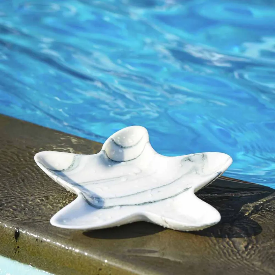 Soucoupe en marbre moderne en forme d'étoile de mer fabriquée en Italie - Ticcio Viadurini