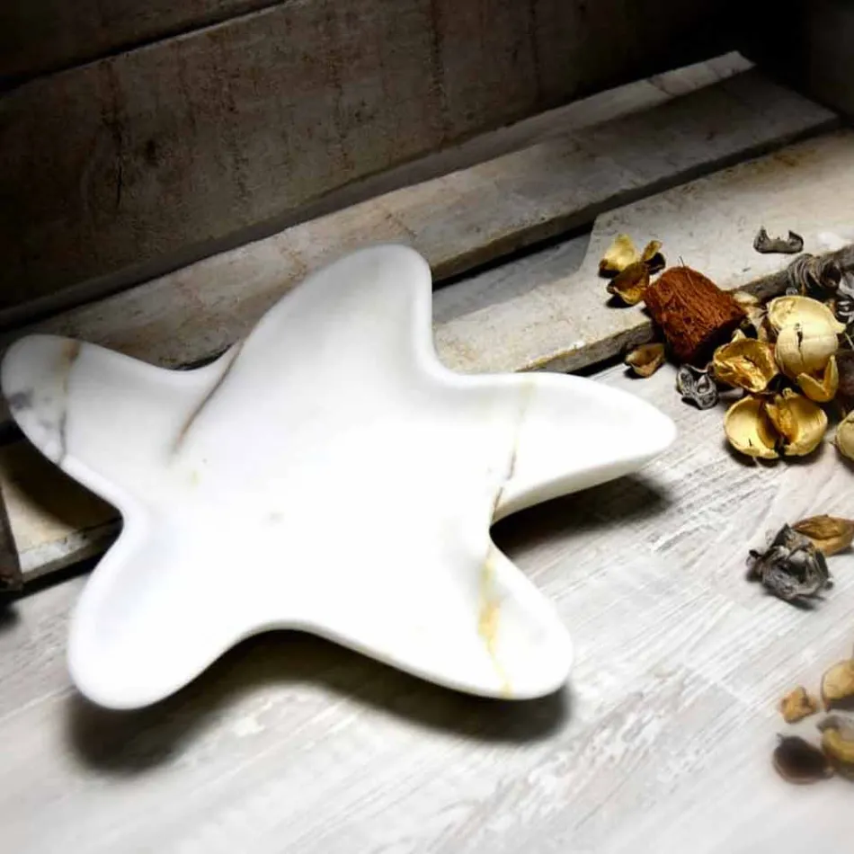 Soucoupe en marbre moderne en forme d'étoile de mer fabriquée en Italie - Ticcio Viadurini