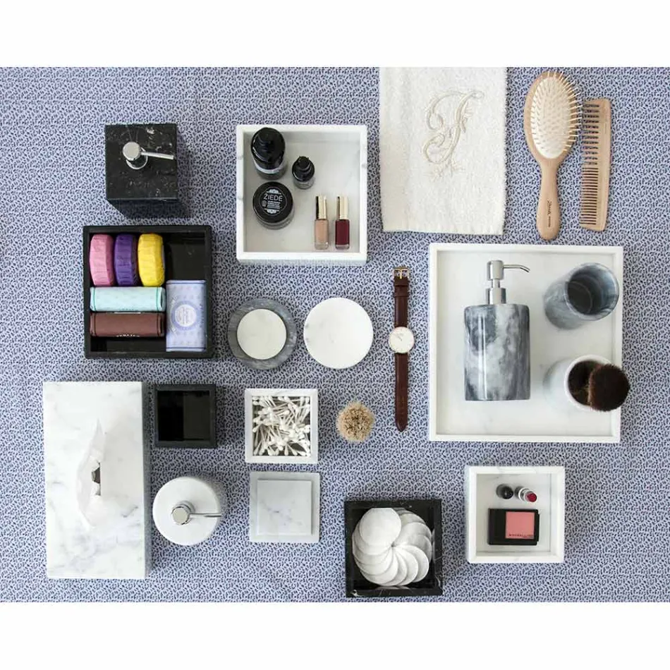 Porte-savon en marbre blanc de Carrare fabriqué en Italie - Sismo Viadurini