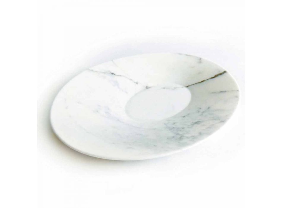 Plaque de centre de table moderne en marbre blanc de Carrare fabriqué en Italie - Miccio Viadurini