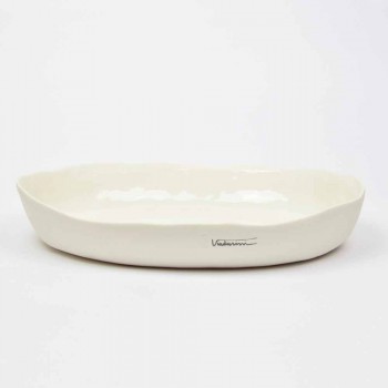 Assiette de service ovale en porcelaine blanche design de luxe - Arcimaesta