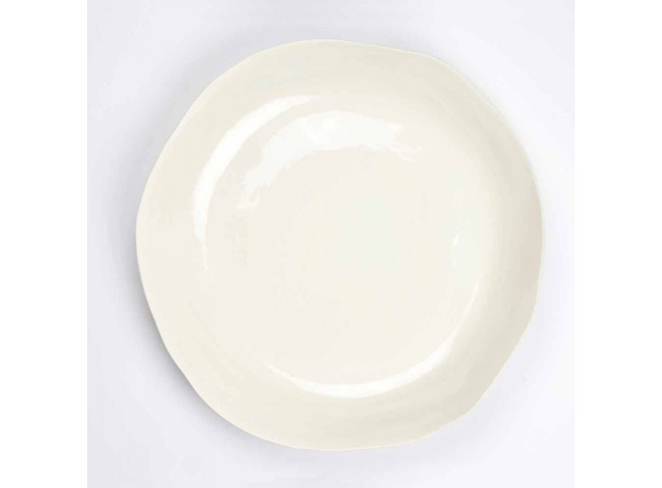 Assiette de service ronde en porcelaine blanche de luxe italienne - Arcimaesta Viadurini