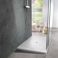 Receveur de Douche 120x90 Design Moderne en Résine Blanche Effet Ardoise - Sommo