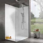 Receveur de douche moderne 140x70 au fini effet velours blanc - Estimo Viadurini